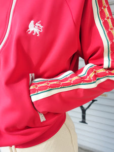 LACE TAPE TRACK JACKET-RED-