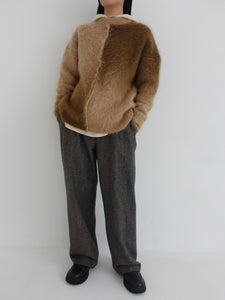 MOHAIR PULLOVER-BROWN-