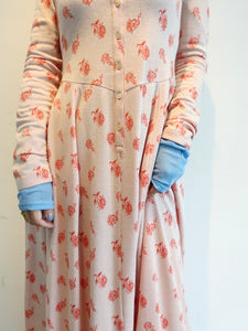 FLOWER JACQUARD DRESS-ORANGE-