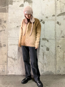 MOHAIR PULLOVER-BROWN-