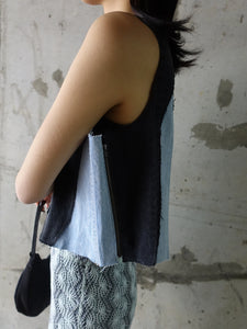 UPCYCLE DENIM TOPS -BLUE × GRAY-